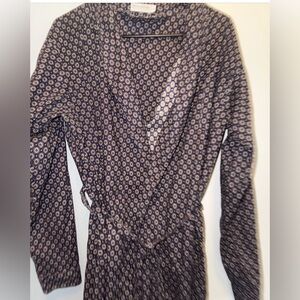 Joseph A Bank Robe 100% Combed Cotton Men’s Sz L Blue Geometric